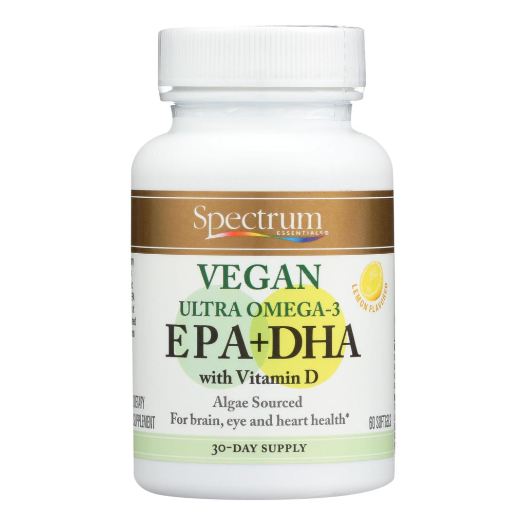 Spectrum Essentials Vegan Ultra Omega - 3 Epa And Dha Capsules - 60 Soft Gels - Lakehouse Foods