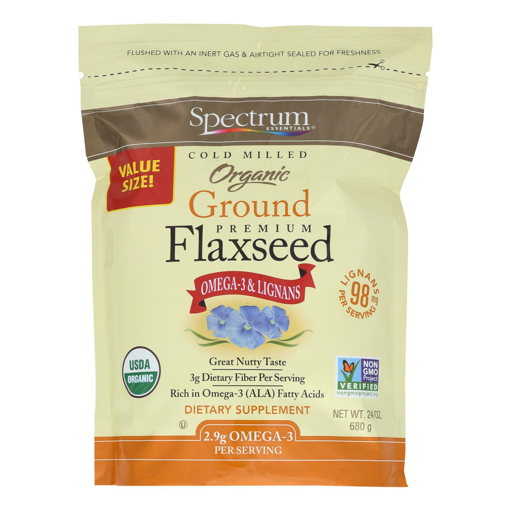 Spectrum Essentials Flaxseed - Organic - Ground - Premium - 24 Oz - Lakehouse Foods