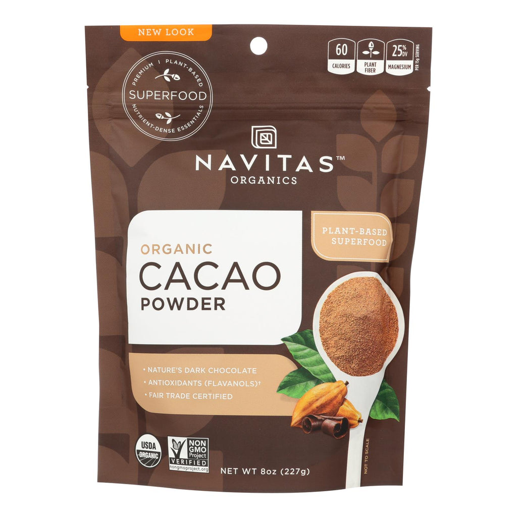 Navitas Naturals Cacao Powder - Organic - Raw - 8 Oz - Case Of 12 - Lakehouse Foods