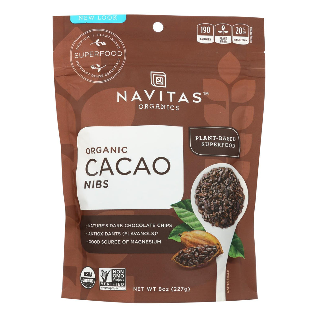 Navitas Naturals Cacao Nibs - Organic - Raw - 8 Oz - Case Of 12 - Lakehouse Foods