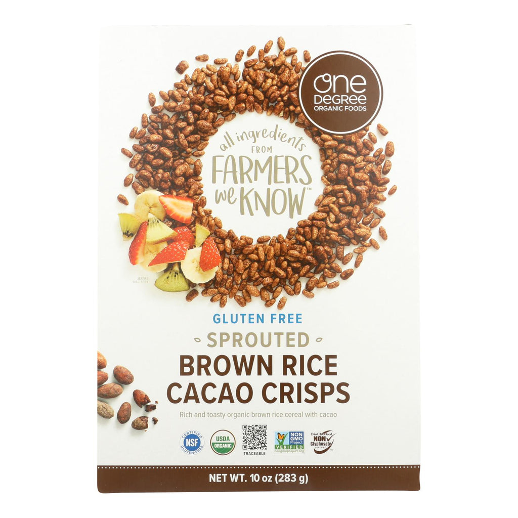 One Degree Organic Foods Sprouted Brown Rice - Cacao Crisps - Case Of 6 - 10 Oz. - Lakehouse Foods
