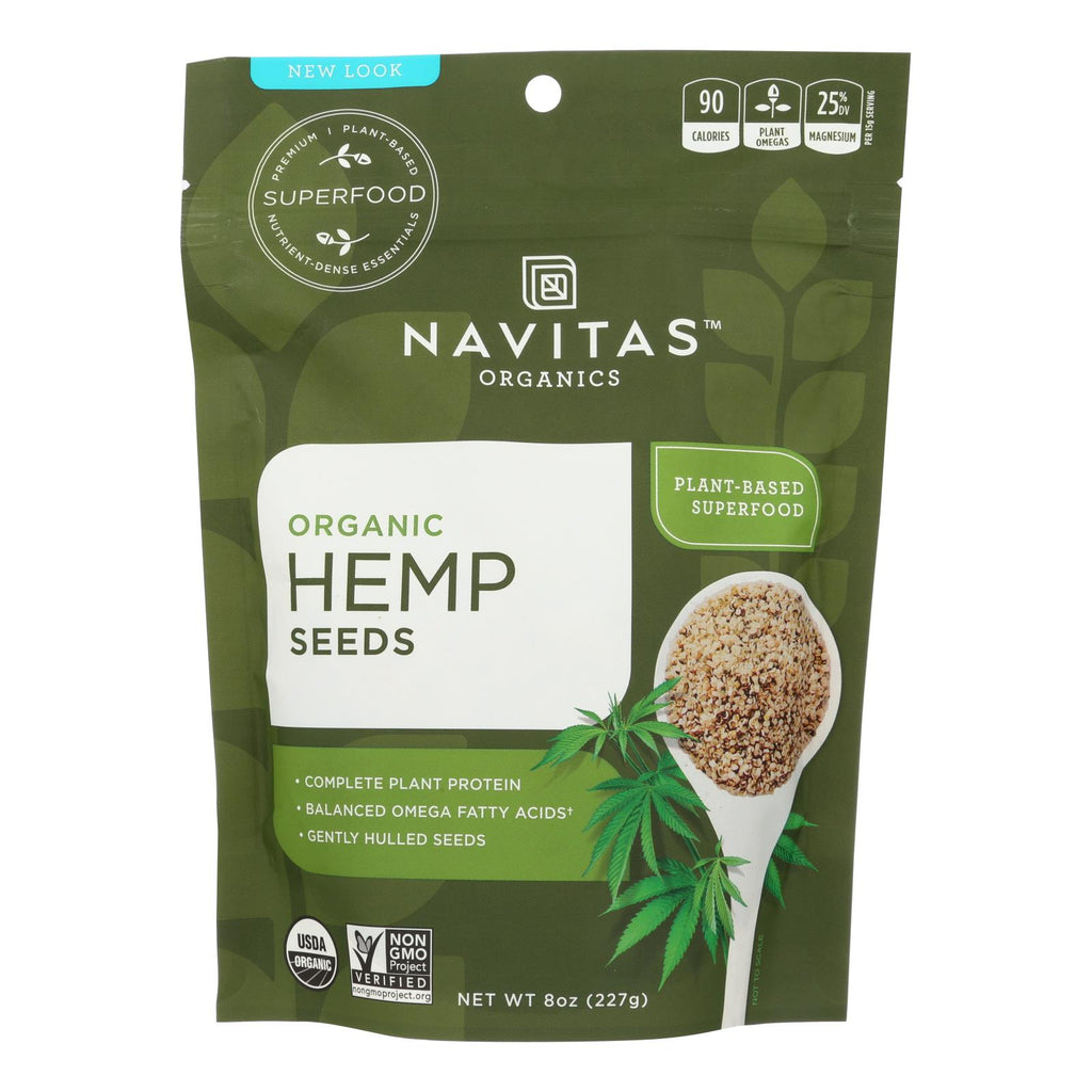 Navitas Naturals Hemp Seeds - Organic - Shelled - 8 Oz - Case Of 12 - Lakehouse Foods