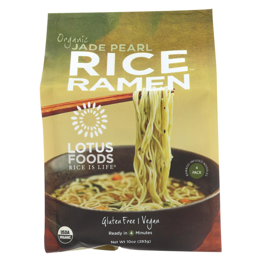 Lotus Foods Ramen - Organic - Jade Pearl Rice - 4 Ramen Cakes - 10 Oz - Case Of 6 - Lakehouse Foods