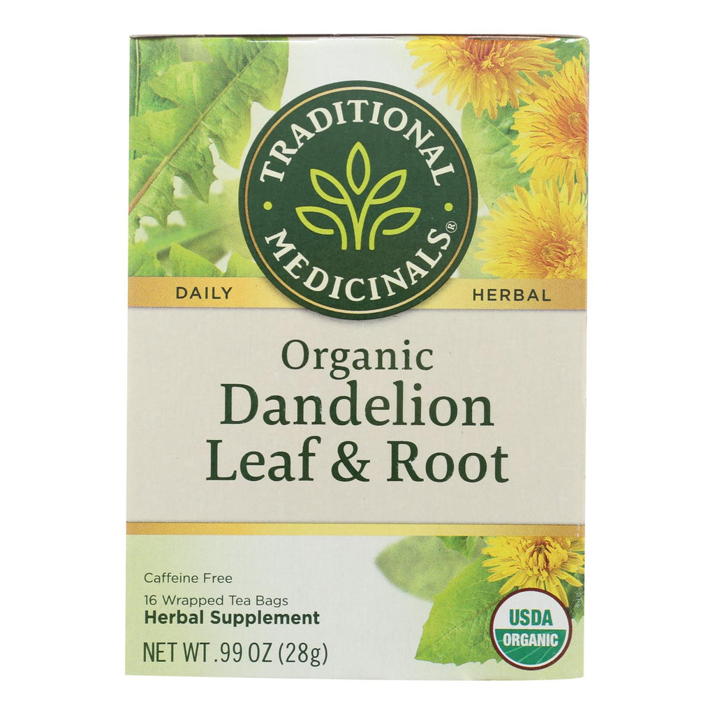 Traditional Medicinals Tea - Organc - Hrbl - Dndln Leaf Rt - 16 Ct - 1 Case - Lakehouse Foods