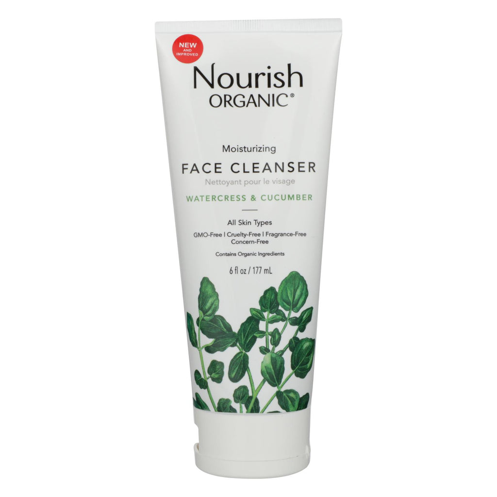 Nourish Organic Face Cleanser - Moisturizing Cream Cucumber And Watercress - 6 Oz - Lakehouse Foods