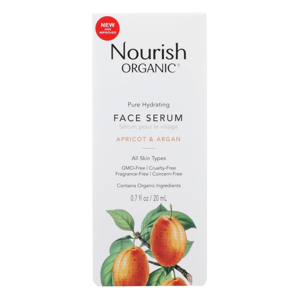 Nourish Organic Face Serum - Pure Hydrating Argan Apricot And Rosehip - .7 Oz - Lakehouse Foods