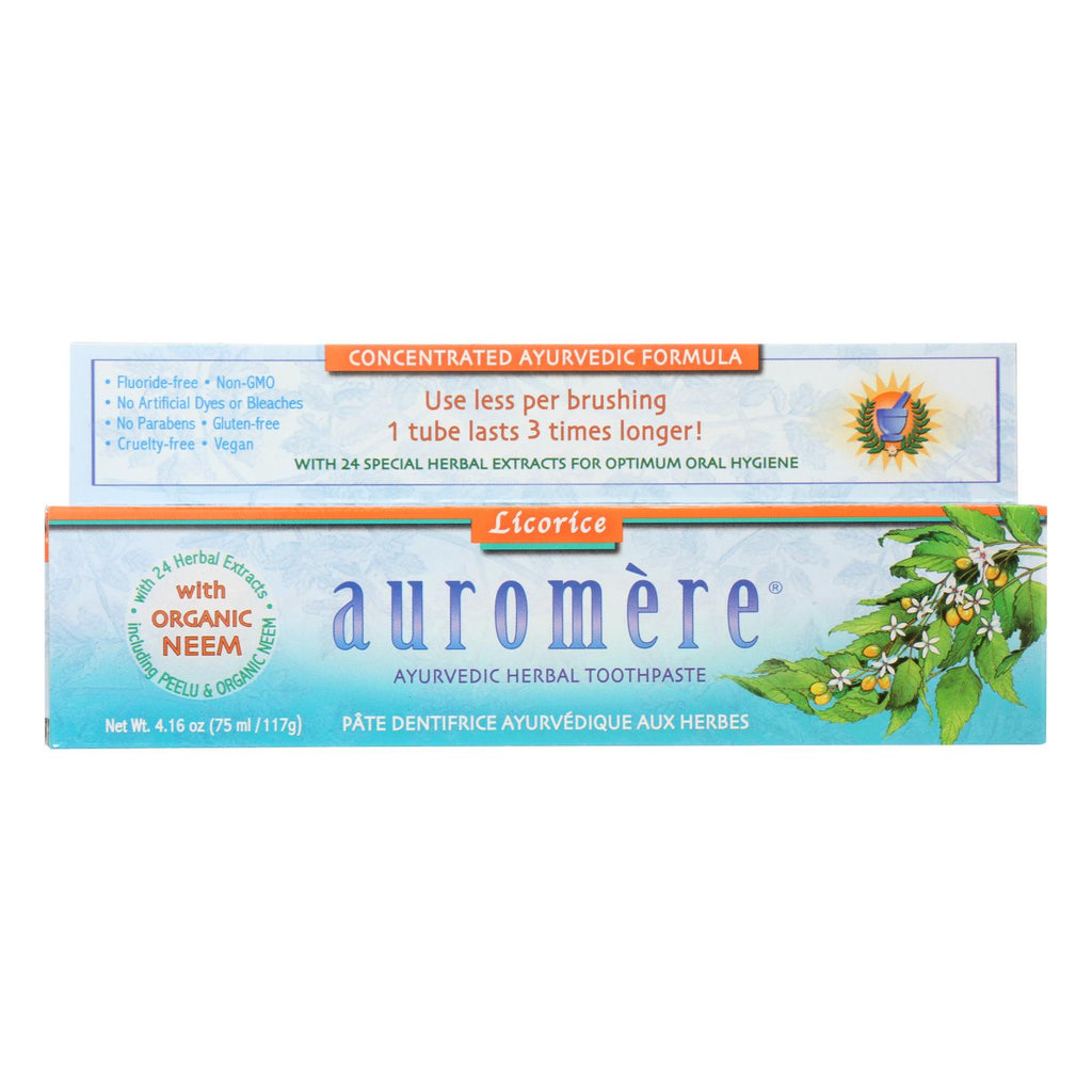 Auromere Toothpaste - Licorice - Case Of 1 - 4.16 Oz. - Lakehouse Foods