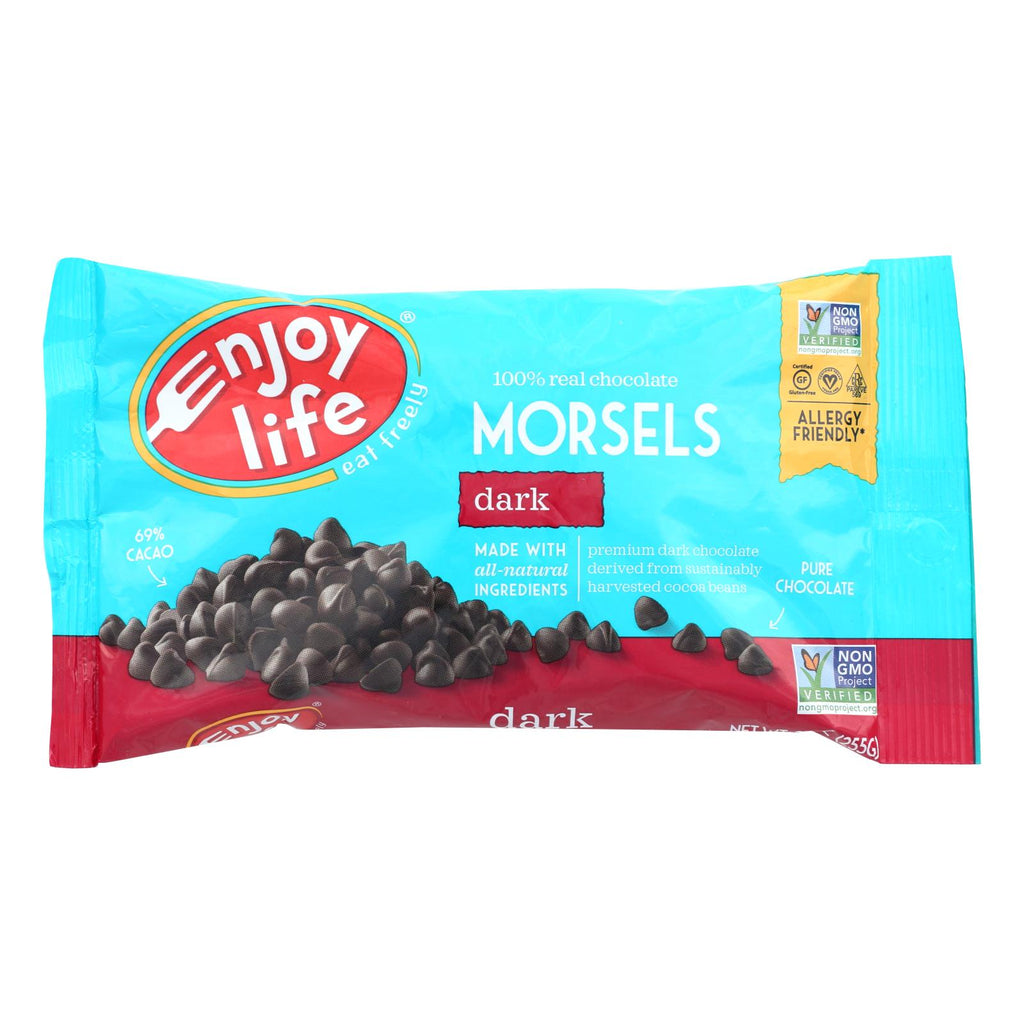 Enjoy Life - Baking Chocolate - Morsels - Dark Chocolate - 9 Oz - Case Of 12 - Lakehouse Foods