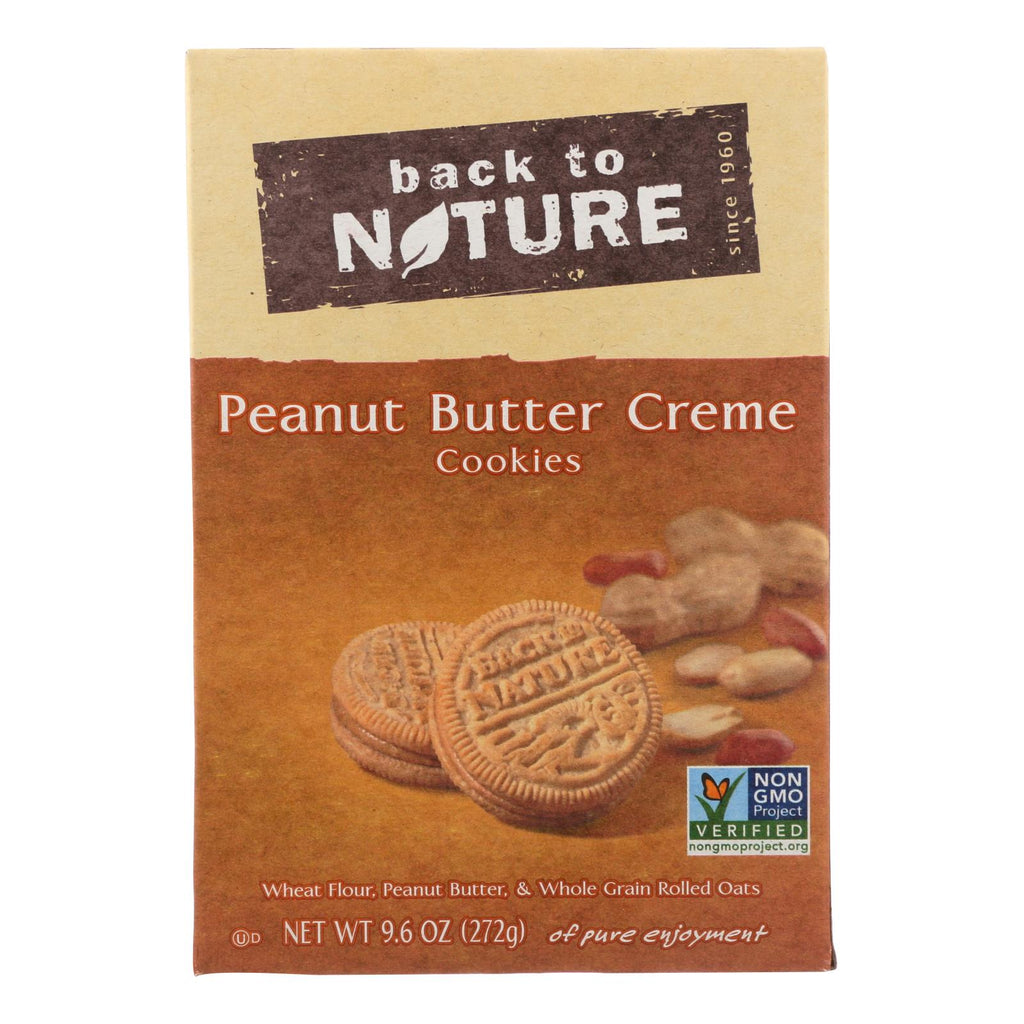 Back To Nature Creme Cookies - Peanut Butter - Case Of 6 - 9.6 Oz. - Lakehouse Foods