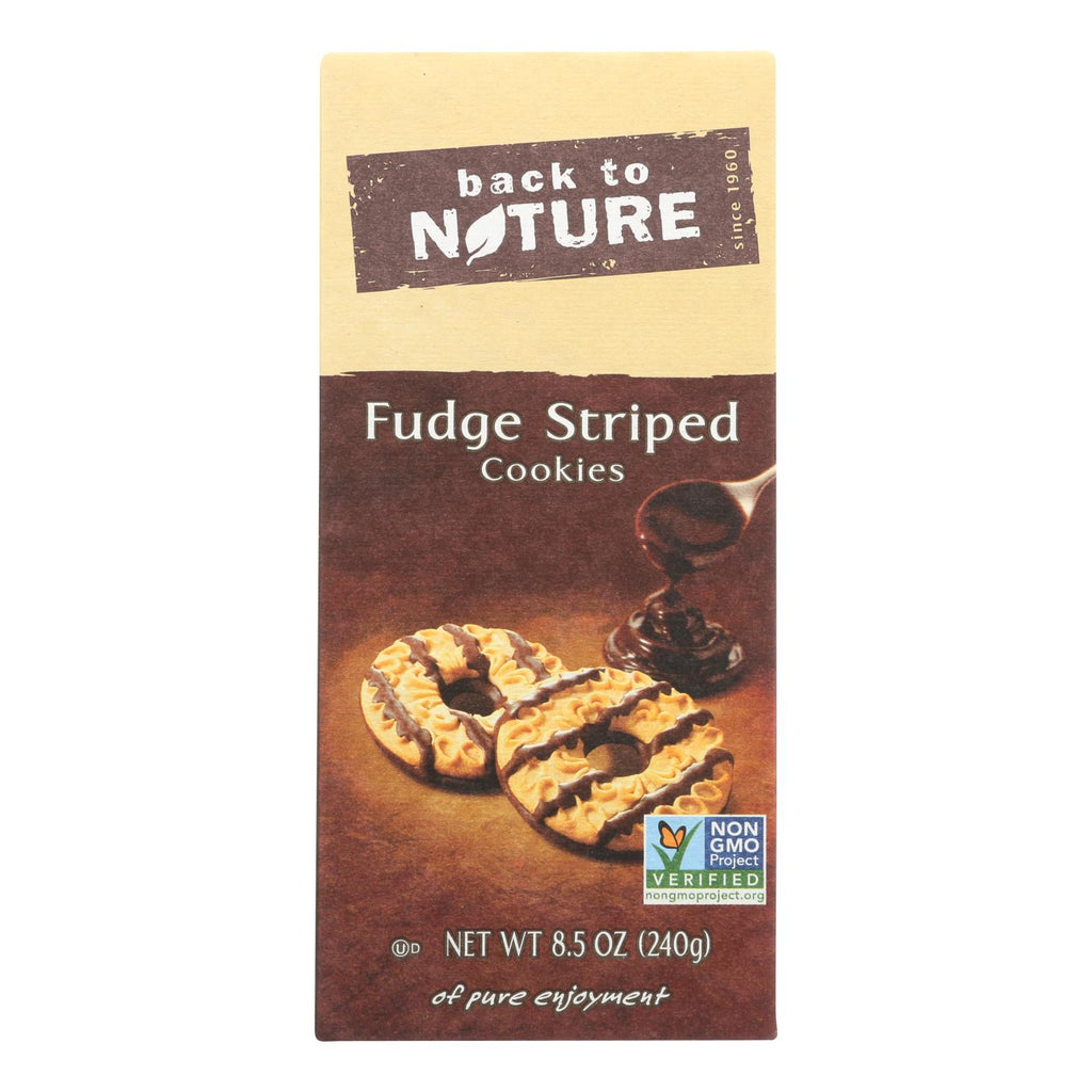 Back To Nature Cookies - Fudge Striped Shortbread - 8.5 Oz - Case Of 6 - Lakehouse Foods