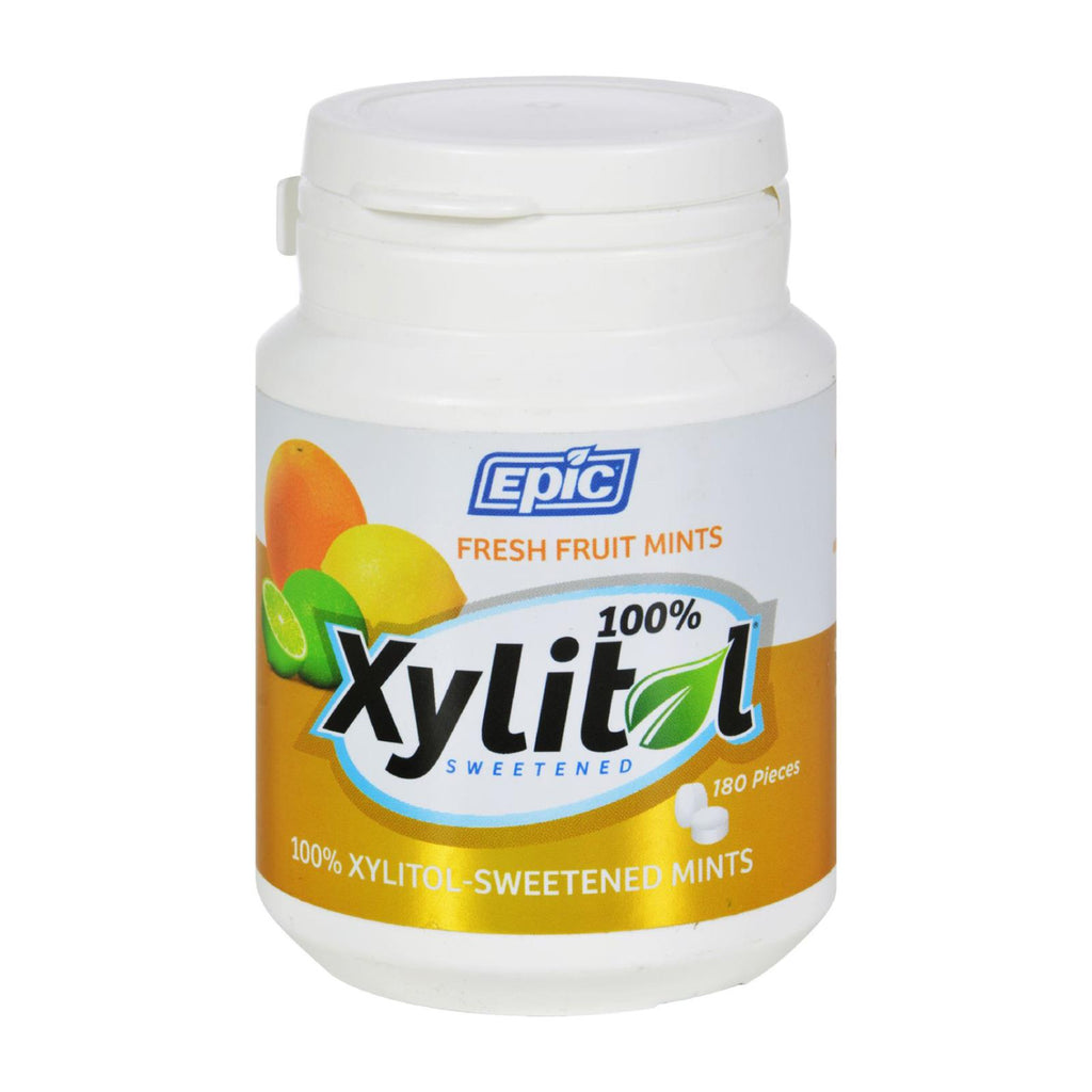 Epic Dental - Xylitol Mints - Fruit Xylitol Bottle - 180 Ct - Lakehouse Foods