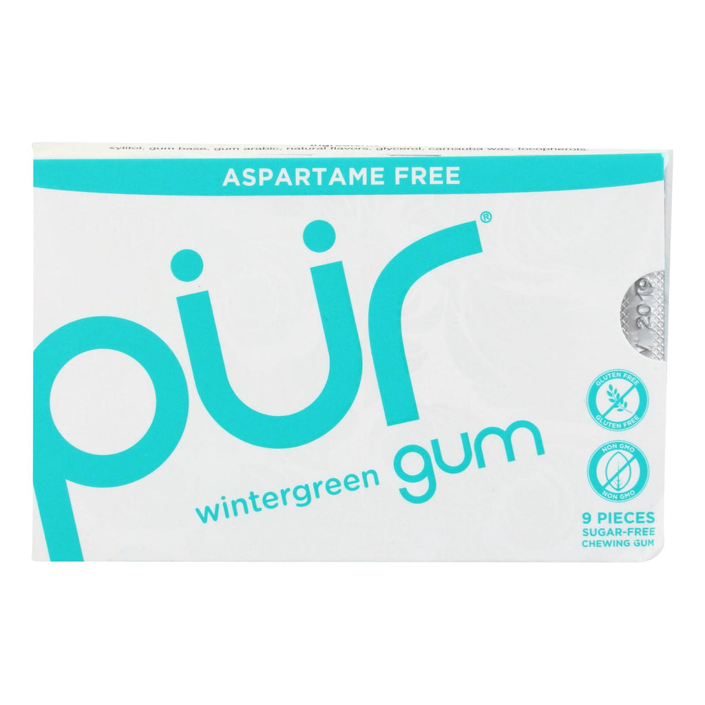 Pur Gum - Wintergreen - Aspartame Free - 9 Pieces - 12.6 G - Case Of 12 - Lakehouse Foods