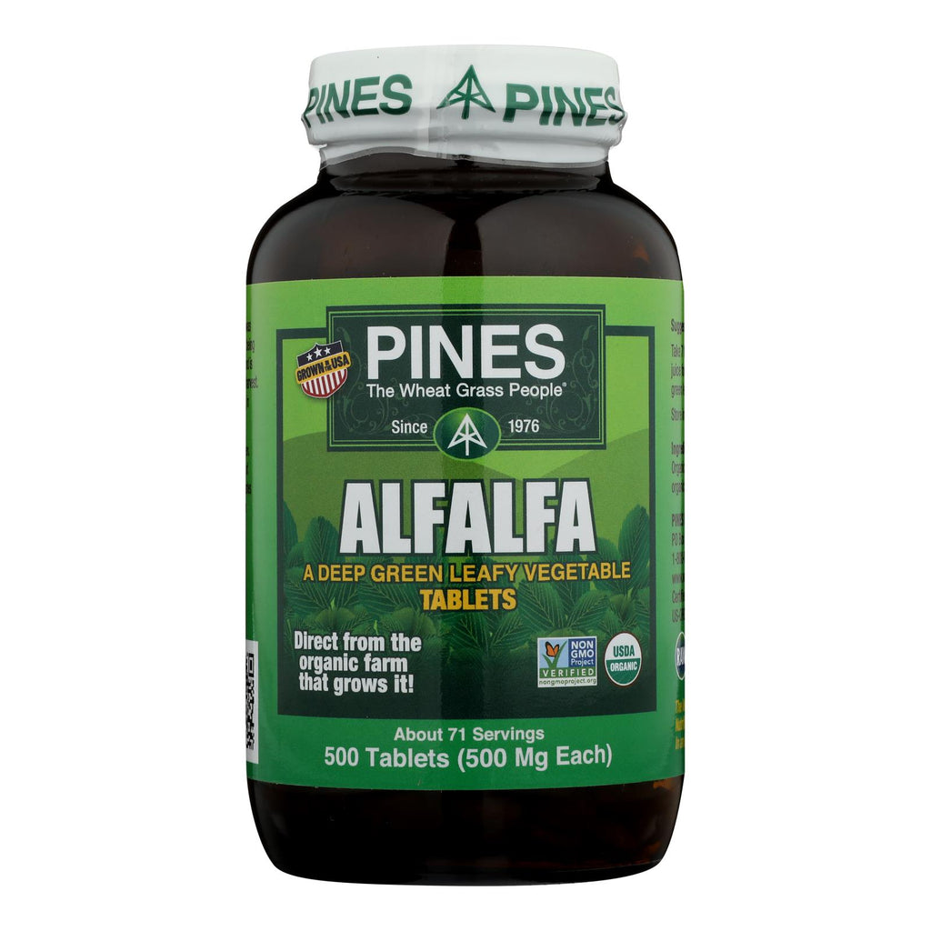 Pines International Alfalfa - Organic - Tablets - 500 Tablets - Lakehouse Foods