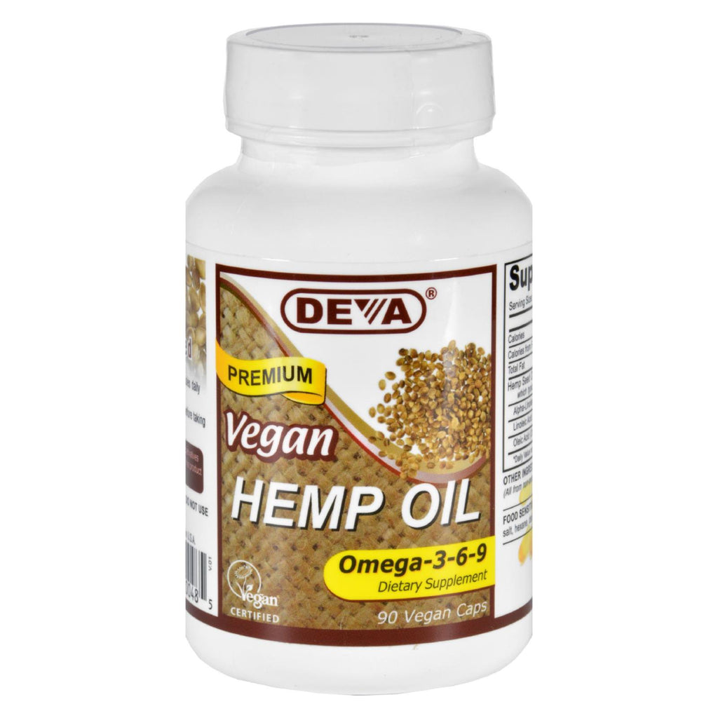 Deva Vegan Vitamins - Hemp Oil - Omega 3 6 9 - Vegan - 90 Vegan Capsules - Lakehouse Foods