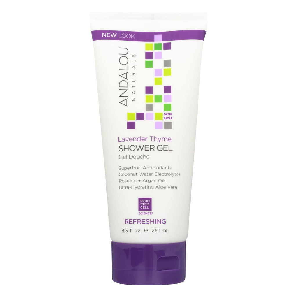 Andalou Naturals Shower Gel - Lavender Thyme Refreshing - 8.5 Fl Oz - Lakehouse Foods