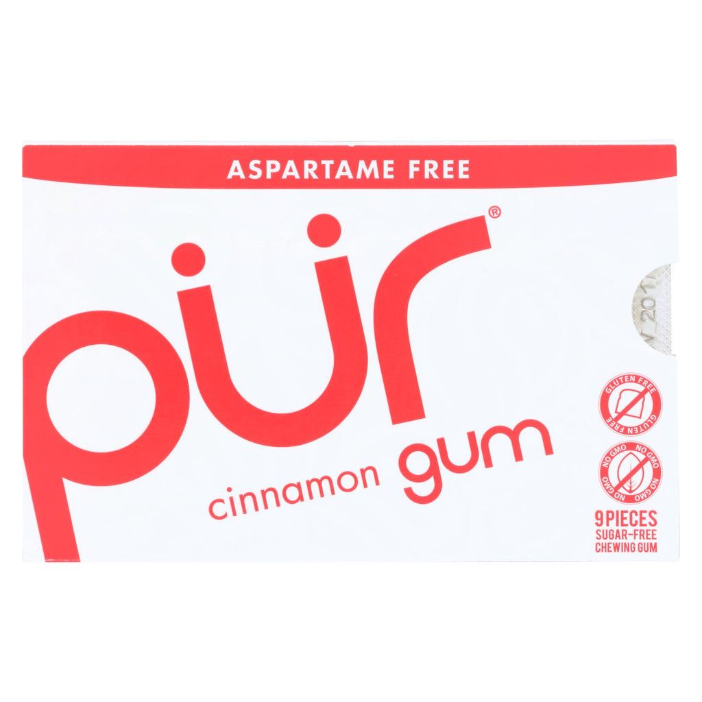 Pur Gum - Cinnamon - Aspartame Free - 9 Pieces - 12.6 G - Case Of 12 - Lakehouse Foods