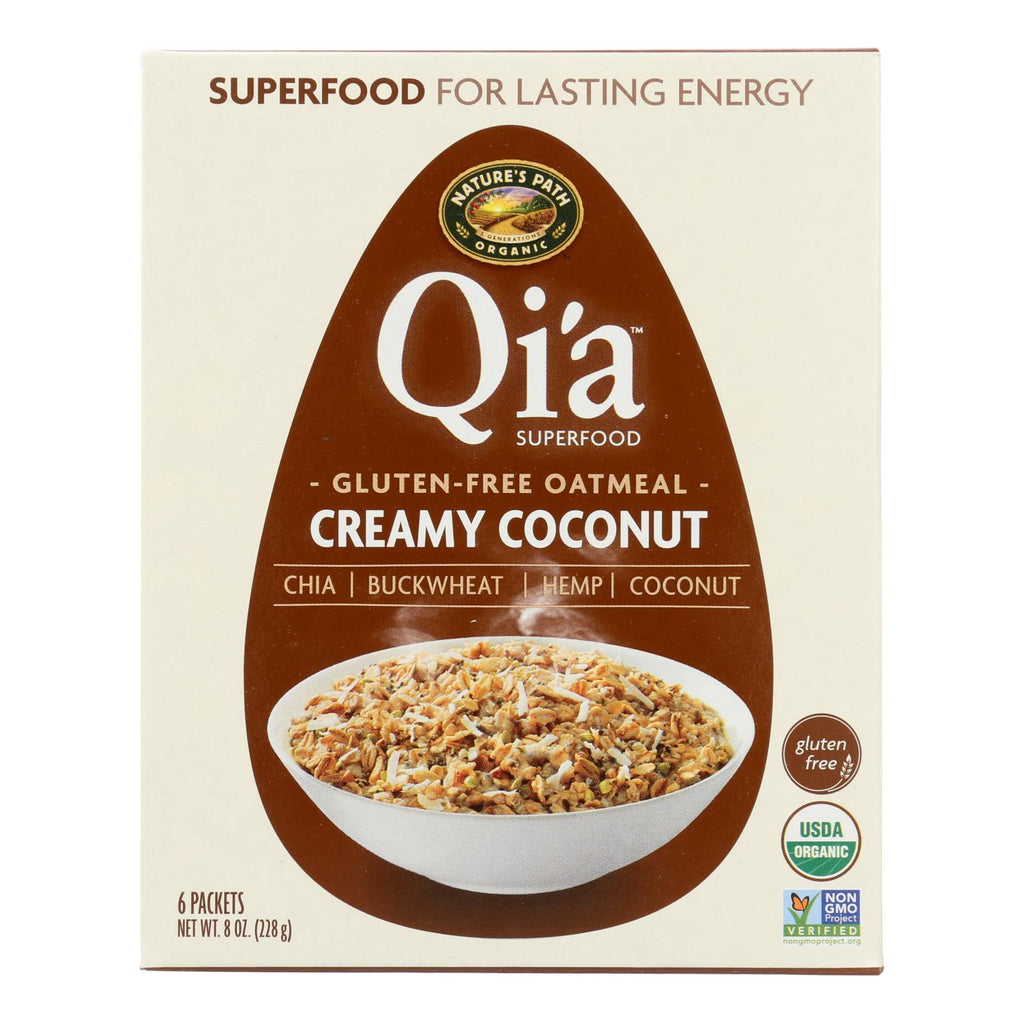 Nature's Path Organic Qi'a Superfood Hot Oatmeal - Creamy Coconut - Case Of 6 - 8 Oz. - Lakehouse Foods