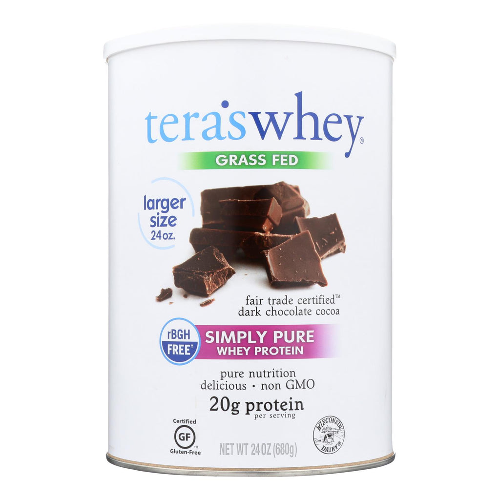 Tera's Whey Protein - Rbgh Free - Fair Trade Dark Chocolate - 24 Oz - Lakehouse Foods