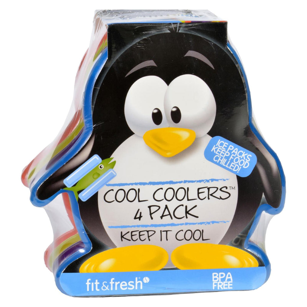 Fit And Fresh Ice Packs - Cool Coolers - Multicolored Penguin - 4 Count - Lakehouse Foods