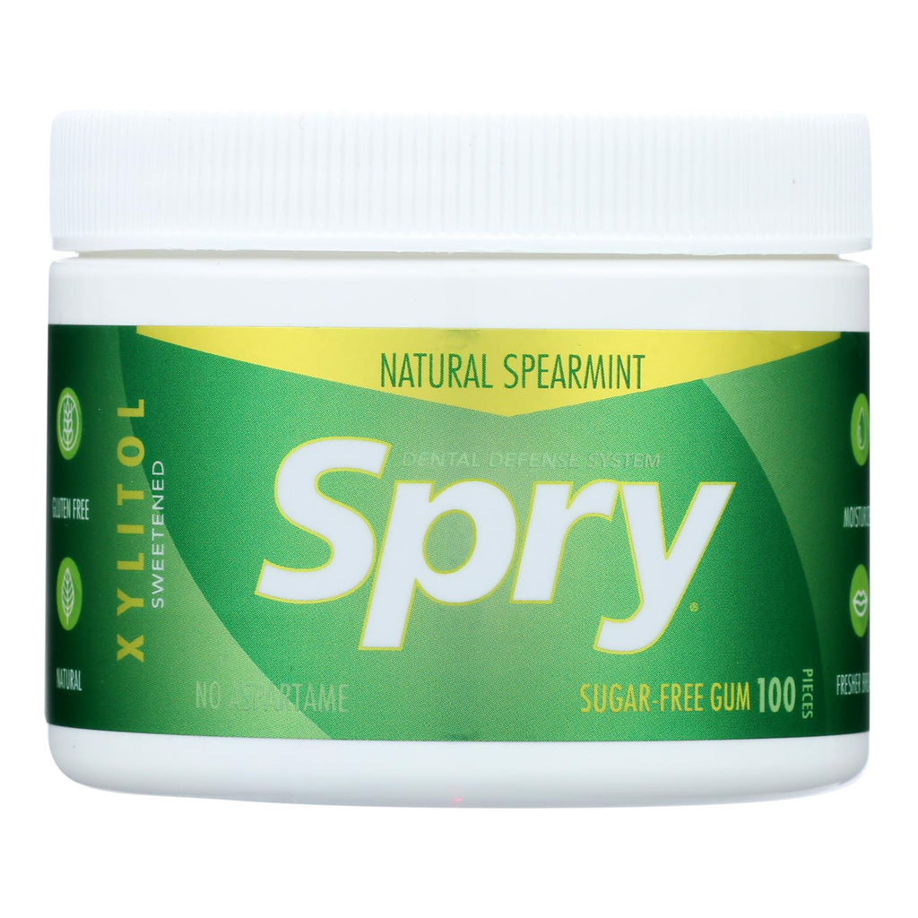 Spry Chewing Gum - Xylitol - Spearmint - 100 Count - 1 Each - Lakehouse Foods