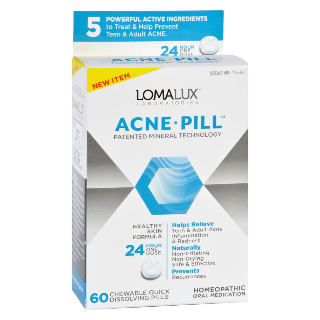 Loma Lux Laboratories Acne Pill - Chewable - Quick Dissolving - 60 Count - Lakehouse Foods
