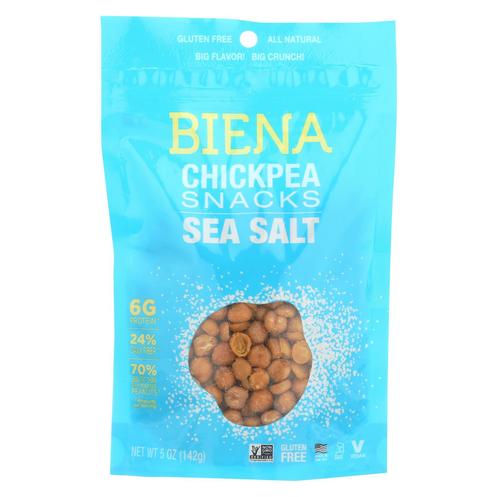 Biena Chickpea Snacks - Sea Salt - Case Of 8 - 5 Oz. - Lakehouse Foods