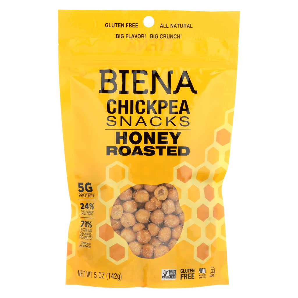 Biena Chickpea Snacks - Honey Roasted - Case Of 8 - 5 Oz. - Lakehouse Foods