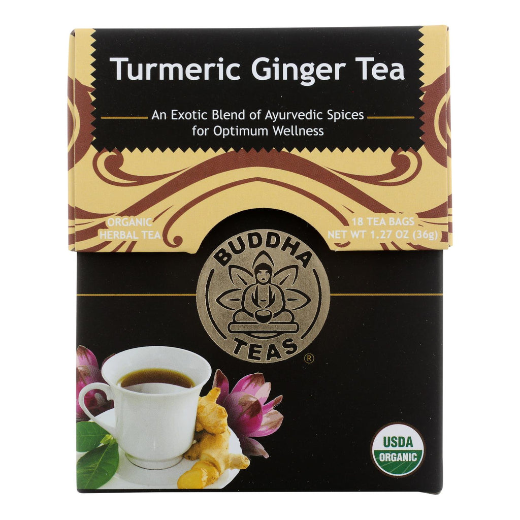 Buddha Teas -tea - Turmeric Ginger Tea - Case Of 6 - 18 Bag - Lakehouse Foods