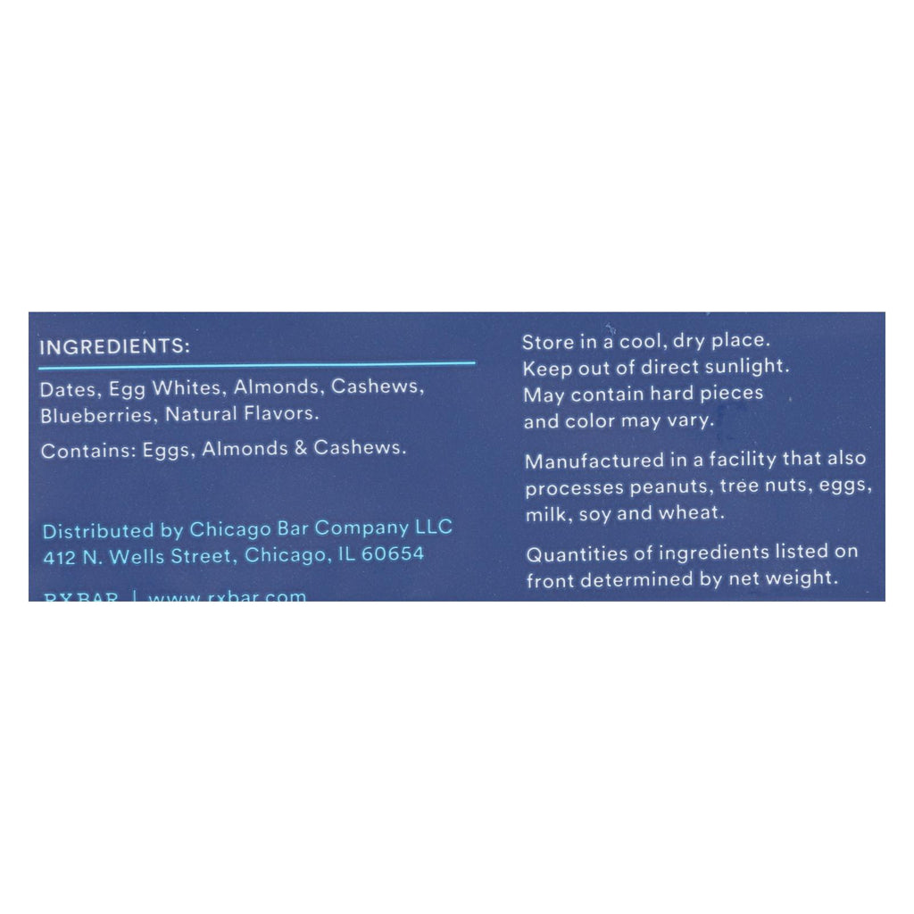 Rxbar - Protein Bar - Blueberry - Case Of 12 - 1.83 Oz. - Lakehouse Foods