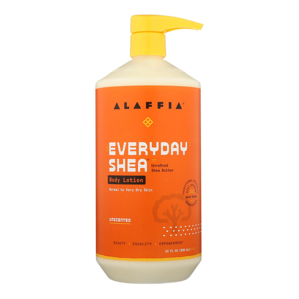 Alaffia - Everyday Lotion - Shea Unscented - 32 Oz. - Lakehouse Foods