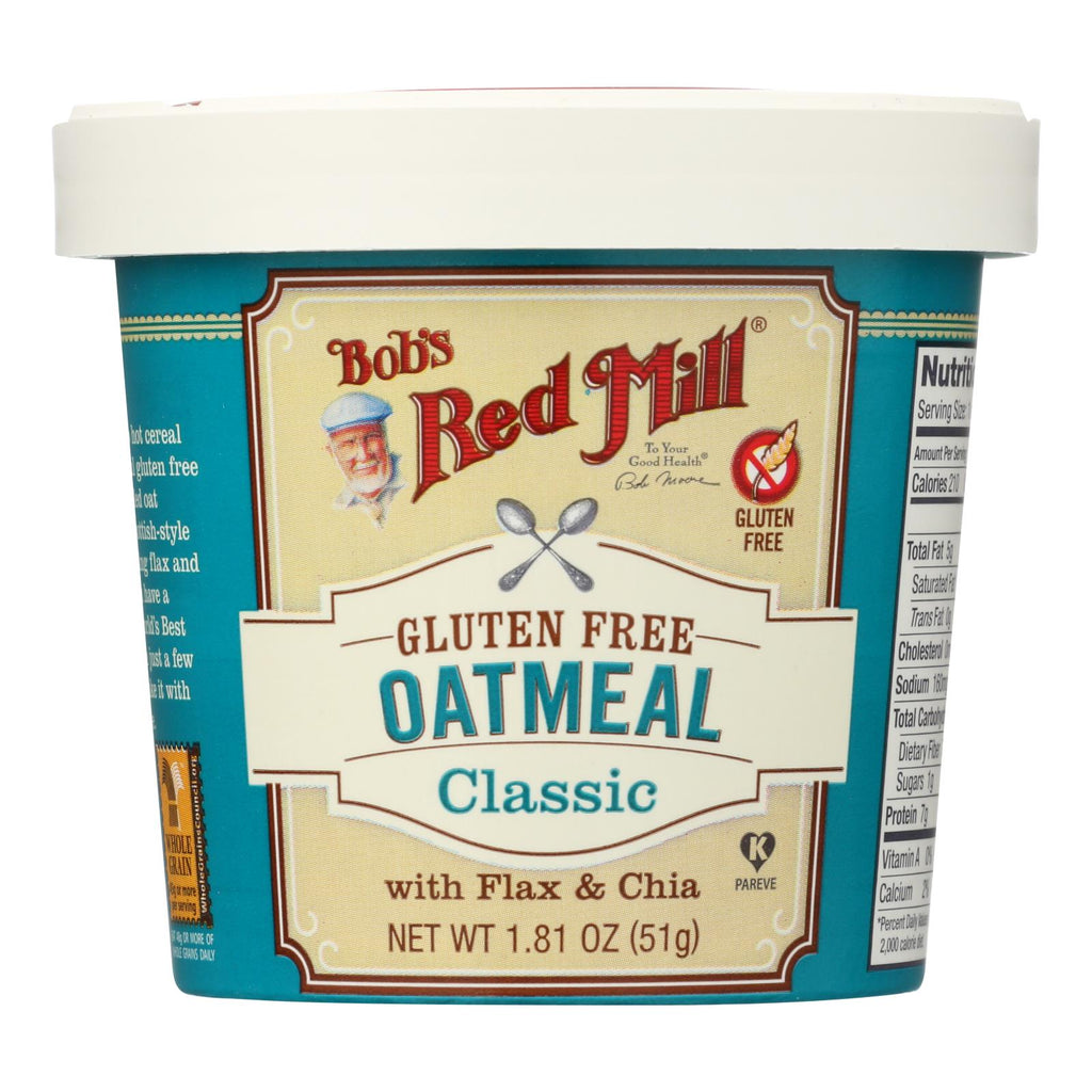 Bob's Red Mill - Gluten Free Oatmeal Cup Classic With Flax-chia - 1.81 Oz - Case Of 12 - Lakehouse Foods