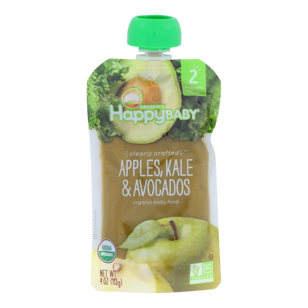 Happy Baby Happy Baby Clearly Crafted - Apples Kale And Avocados - Case Of 16 - 4 Oz. - Lakehouse Foods