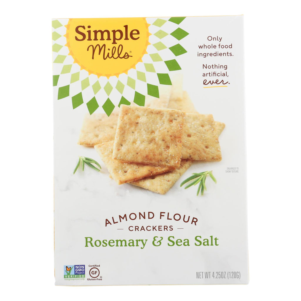 Simple Mills Rosemary And Sea Salt Almond Flour Crackers - Case Of 6 - 4.25 Oz. - Lakehouse Foods