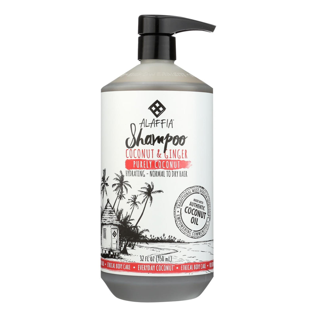 Alaffia - Everyday Shampoo - Coconut And Ginger - 32 Fl Oz. - Lakehouse Foods