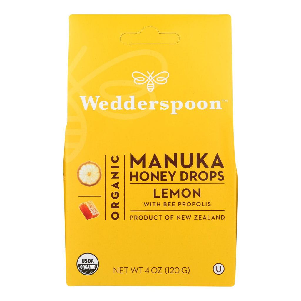 Wedderspoon Drops - Organic - Manuka - 15+ - Lemon - 4 Oz - Lakehouse Foods