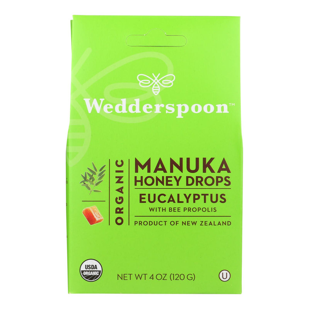 Wedderspoon Drops - Organic - Manuka Honey - Eucalyptus - 4 Oz - Lakehouse Foods