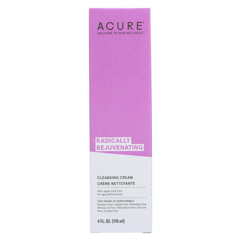 Acure - Facial Cleansing Creme - Argan Oil And Mint - 4 Fl Oz. - Lakehouse Foods