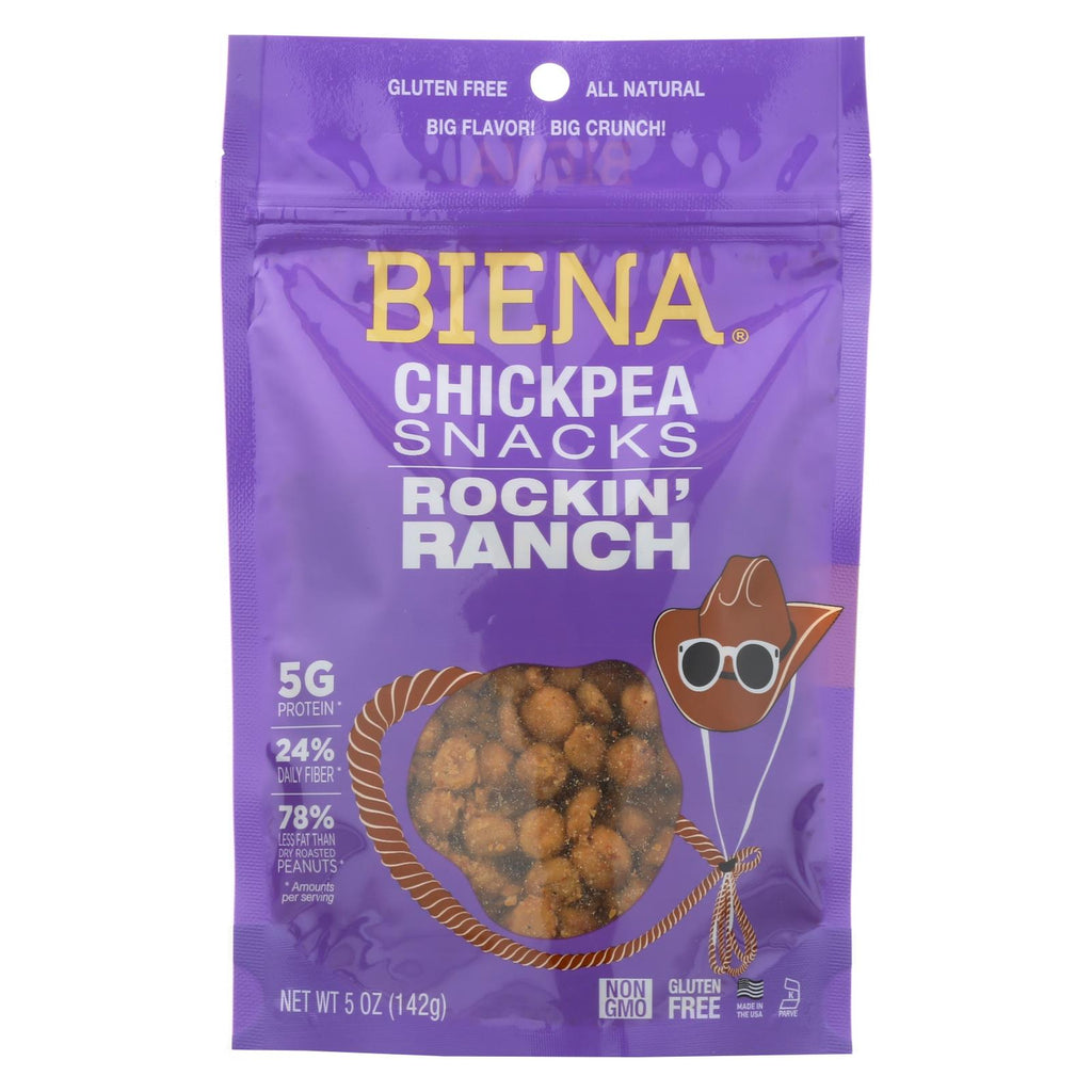 Biena Chickpea Snacks - Rockin' Ranch - Case Of 8 - 5 Oz. - Lakehouse Foods