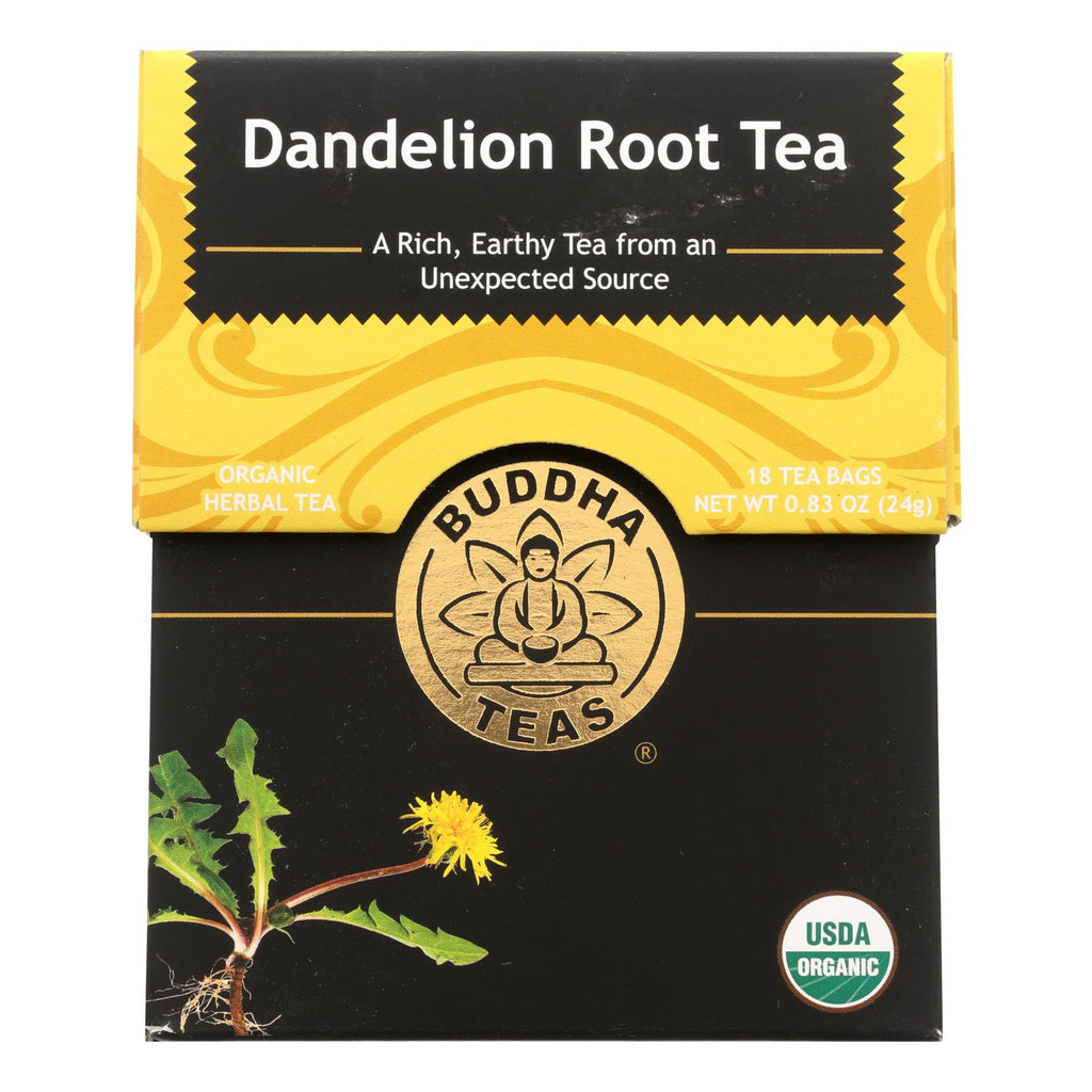 Buddha Teas - Organic Tea - Dandelion Root - Case Of 6 - 18 Bags - Lakehouse Foods