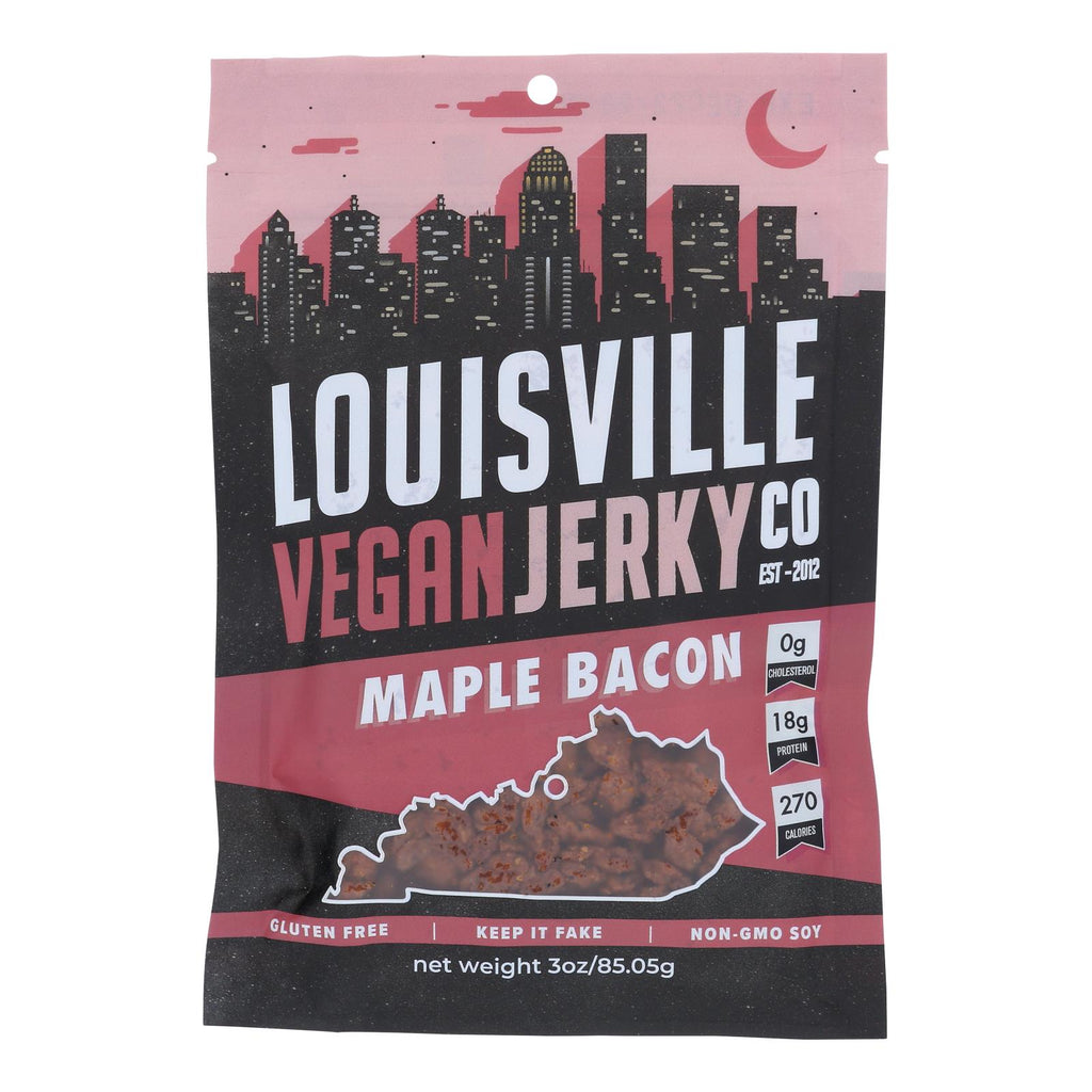 Louisville Vegan Jerky Jerky - Vegan - Maple Bacon - Case Of 10 - 3 Oz - Lakehouse Foods