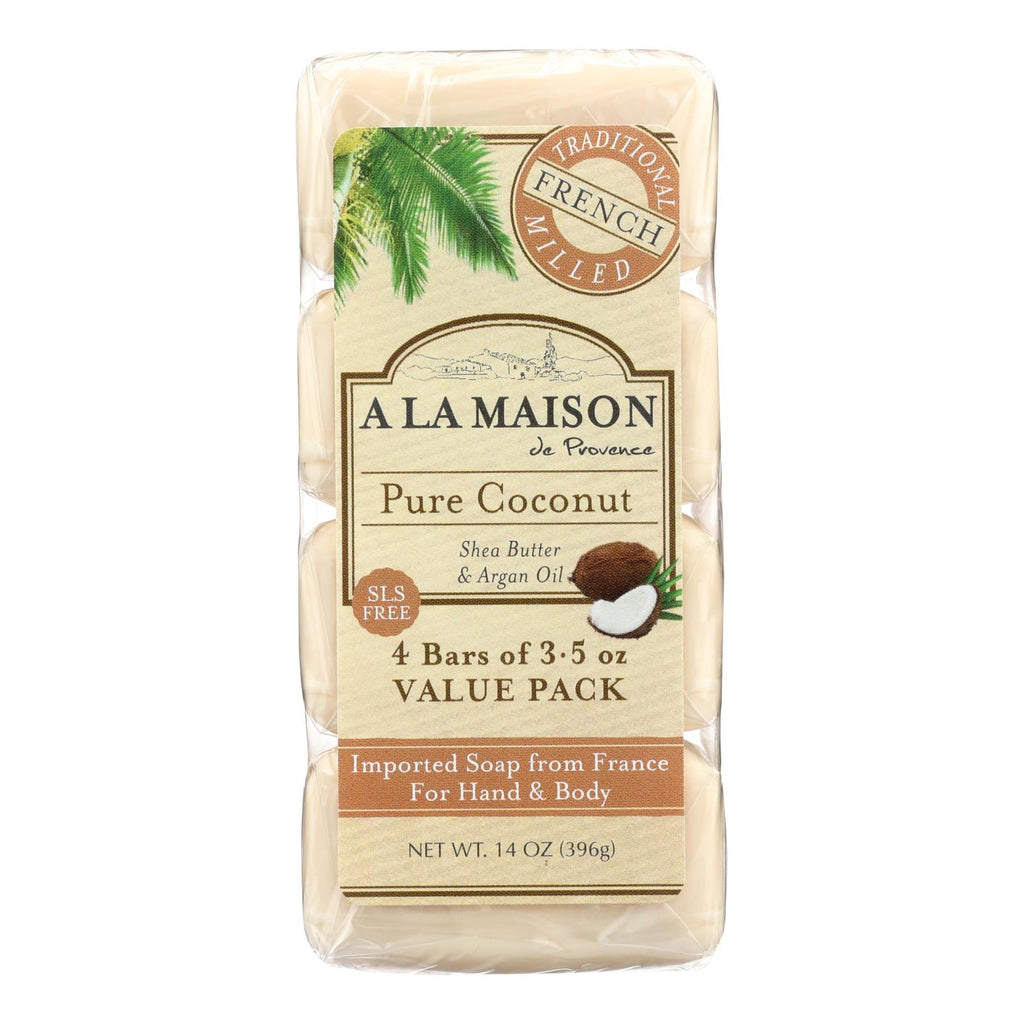 A La Maison - Bar Soap - Pure Coconut - 4-3.5 Oz - Lakehouse Foods