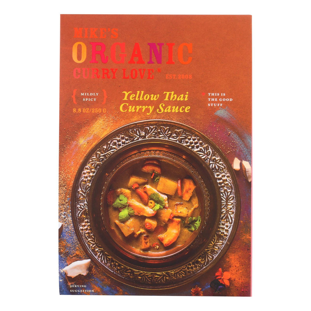 Mike's Organic Curry Love - Organic Curry Simmer Sauce - Yellow Thai - Case Of 6 - 8.8 Fl Oz. - Lakehouse Foods