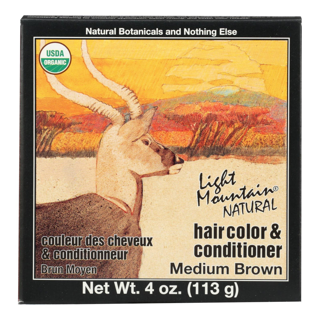 Light Mountain Organic Hair Color And Conditioner - Medium Brown - 4 Oz - Lakehouse Foods