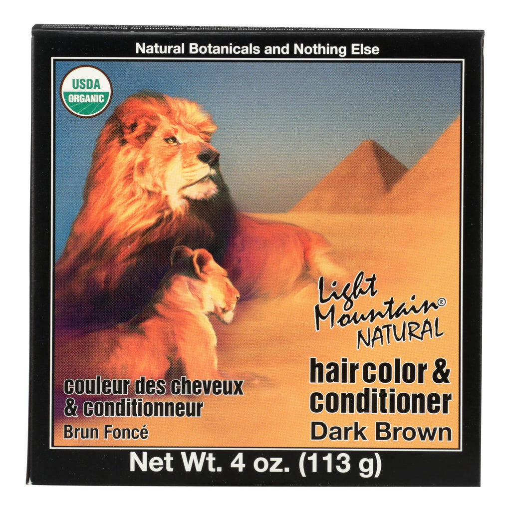 Light Mountain Organic Hair Color And Conditioner - Dark Brown - 4 Oz - Lakehouse Foods