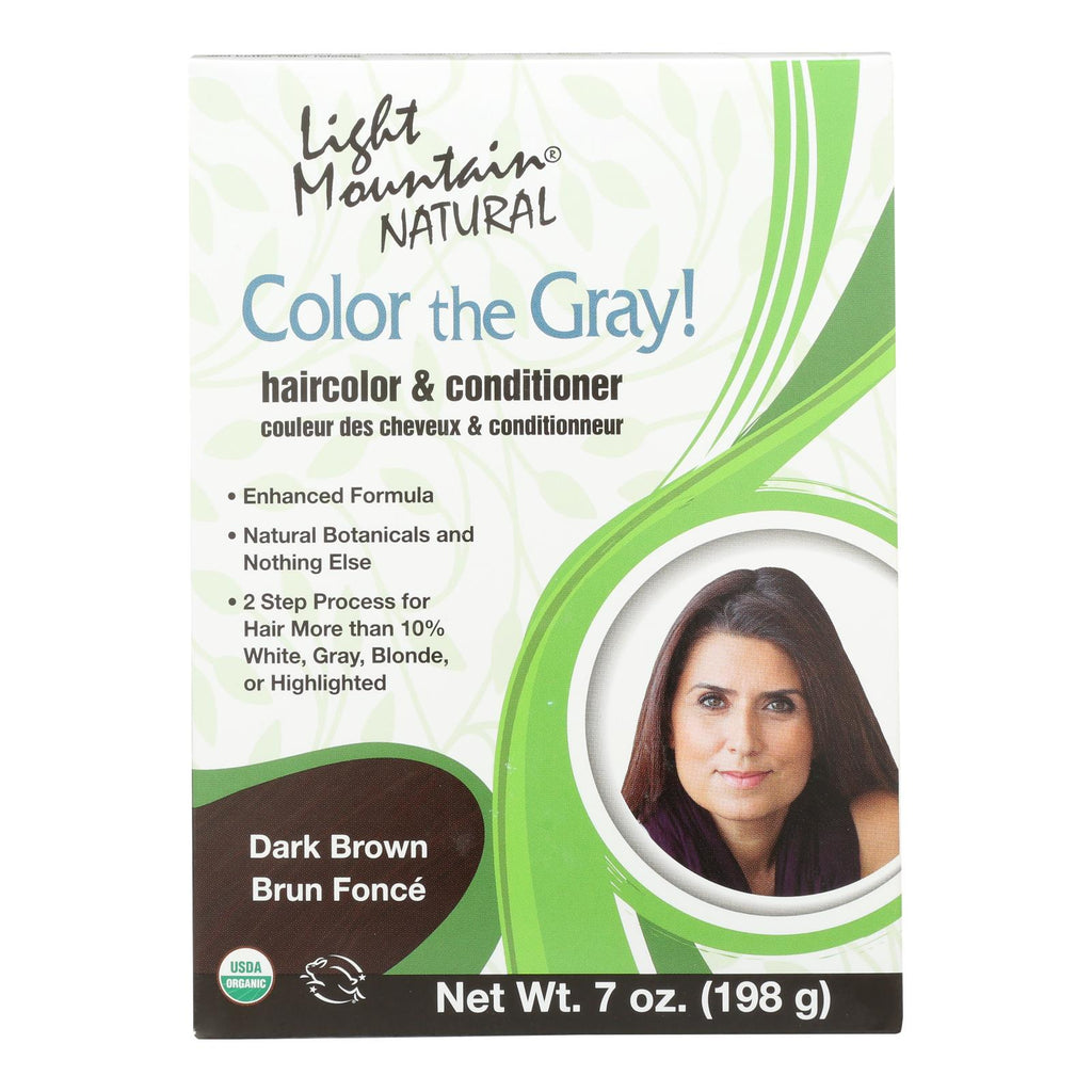 Light Mountain Hair Color - Color The Gray! Dark Brown - Case Of 1 - 7 Oz. - Lakehouse Foods