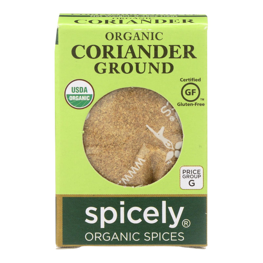 Spicely Organics - Organic Coriander - Ground - Case Of 6 - 0.45 Oz. - Lakehouse Foods