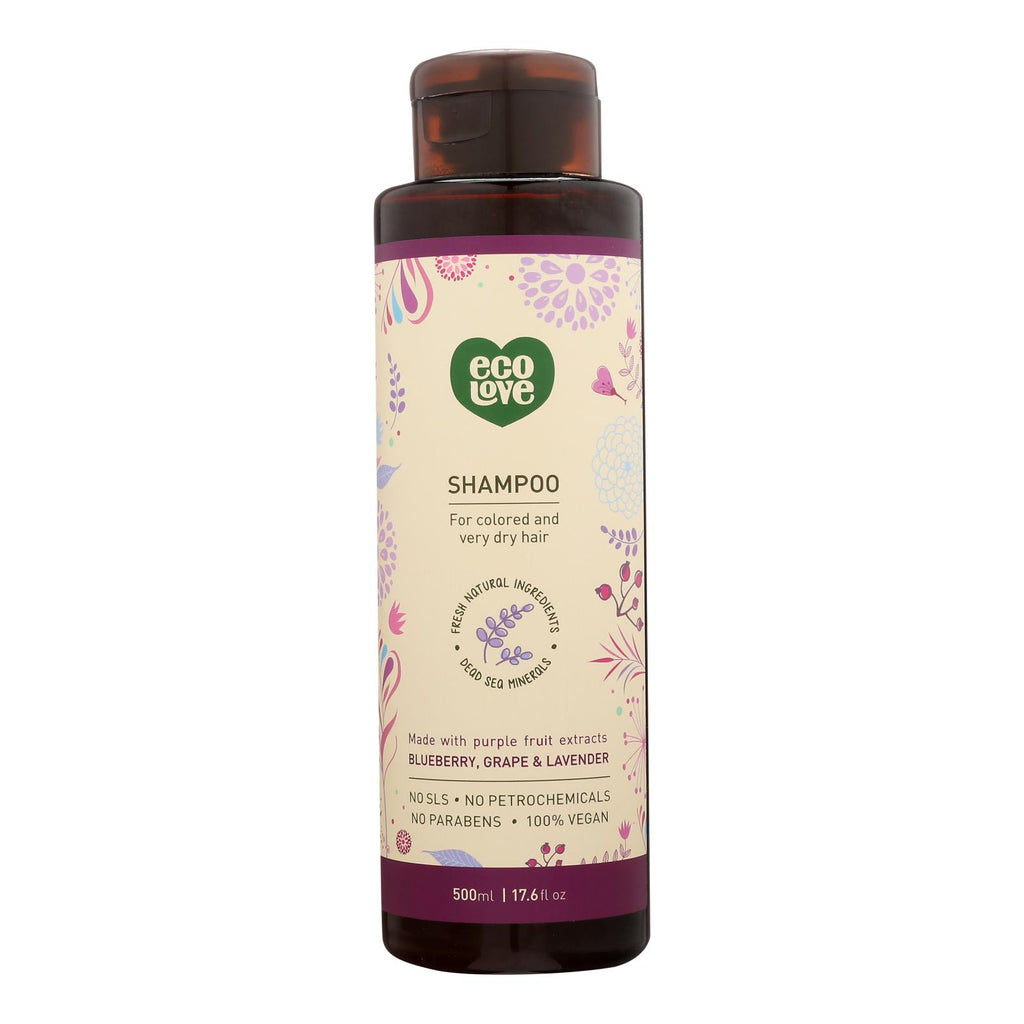 Ecolove Shampoo - Purple Fruit Shampoo For Colored And Very Dry Hair  - Case Of 1 - 17.6 Fl Oz. - Lakehouse Foods