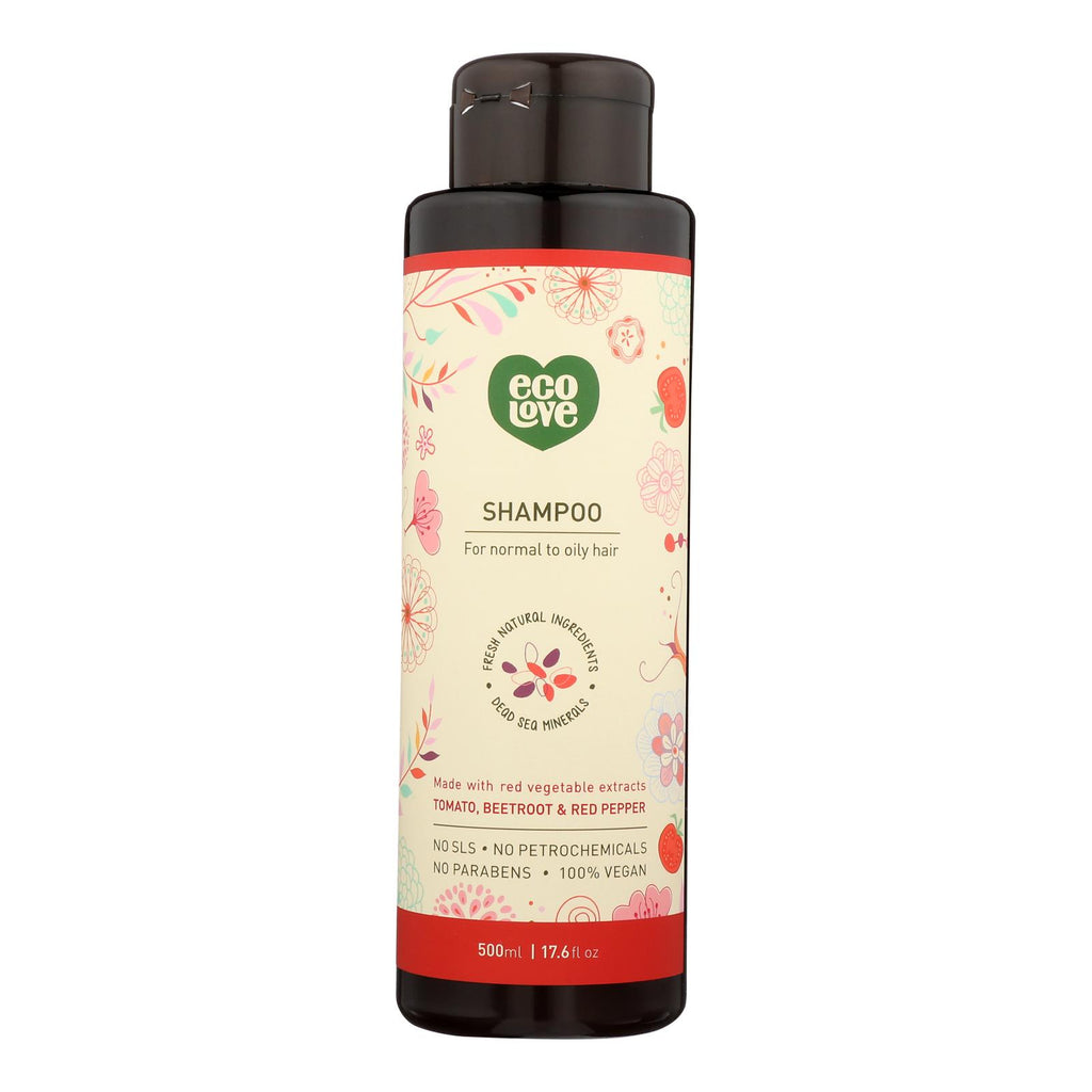 Ecolove Shampoo - Red Vegetables Shampoofor Normal To Oily Hair - Case Of 1 - 17.6 Fl Oz. - Lakehouse Foods