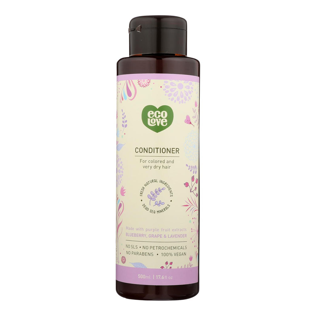 Ecolove Conditioner - Purple Fruit Conditioner For Colored And Very Dry Hair - Case Of 1 - 17.6 Fl Oz. - Lakehouse Foods