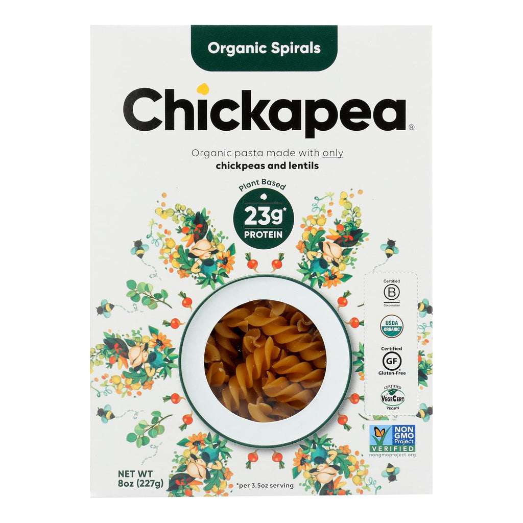 Chickapea Pasta - Pasta - Spirals - Case Of 6 - 8 Oz. - Lakehouse Foods